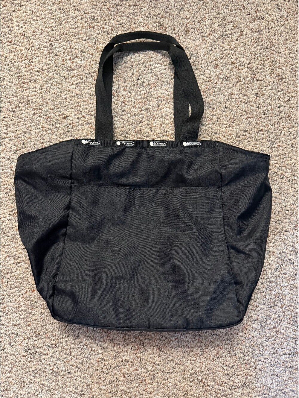 LeSportsac black nylon medium tote bag